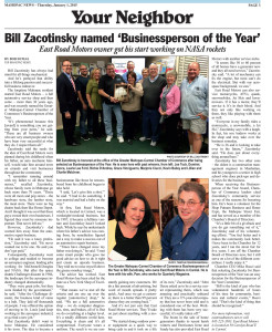 Bill Zacotinsky takes home the 2014 Business Person of the Year honors from the Mahopac-Carmel Chamber of Commerce